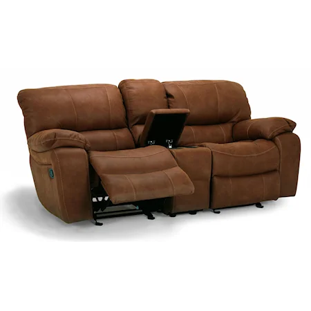 Double Power Reclining Love Seat with Center Console